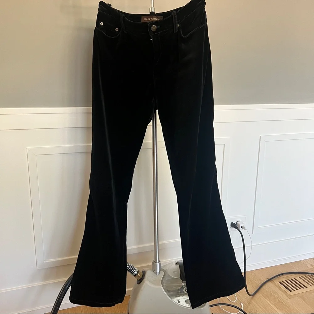 Louis Vuitton Black Velvet Flare Pants - Picture 5 of 16